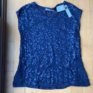 INCASHMERE Sequin Sheer Top